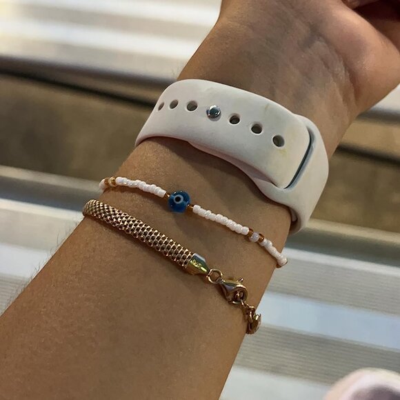 Neiman Marcus 18K Gold-Plated Italian 5mm Mesh Link Chain Bracelet - Picture 2 of 4